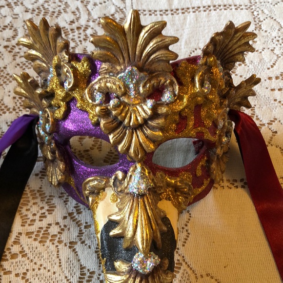 🎭 RARE Katherine’s Collection Mardi Gras Mask OS! - Picture 5 of 12